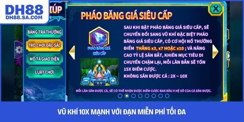 Vũ khí 10x mạnh với đạn miễn phí tối đa 